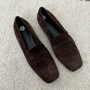 NEW Khaite Carlton Suede Loafers Chocolate Brown